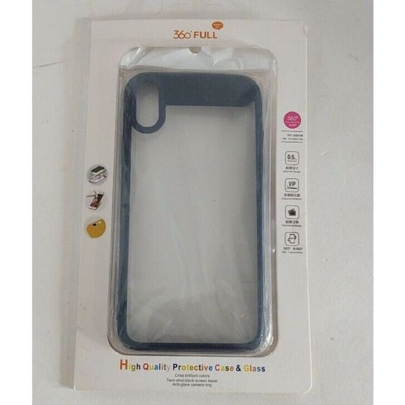360° Full Extreme Thin Blue Case & Glass High Quality Protective Apple iPhone X - Picture 1 of 4